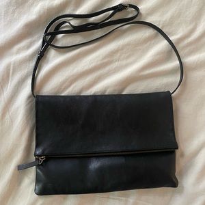 EVERLANE FOLD OVER BAG (crossbody/shoulder/clutch) in BLACK